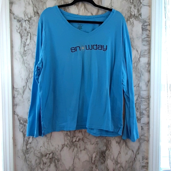 Secret Treasure long slv.winter casual snowday top
